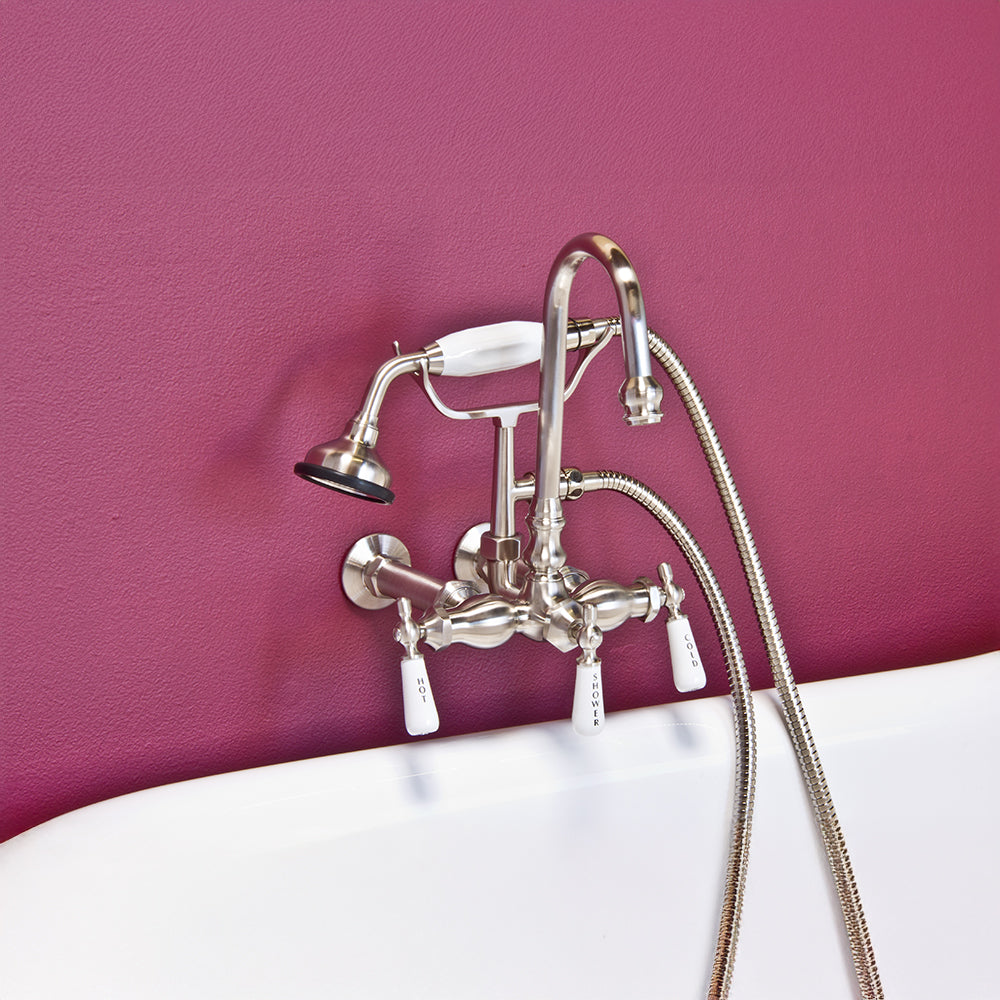 Wall Mount Gooseneck Faucet with Lever Handles P1037 | Strom Living