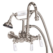 Gooseneck Faucet with Porcelain Lever Handles and Porcelain Shower Handle P1037 | Strom Living