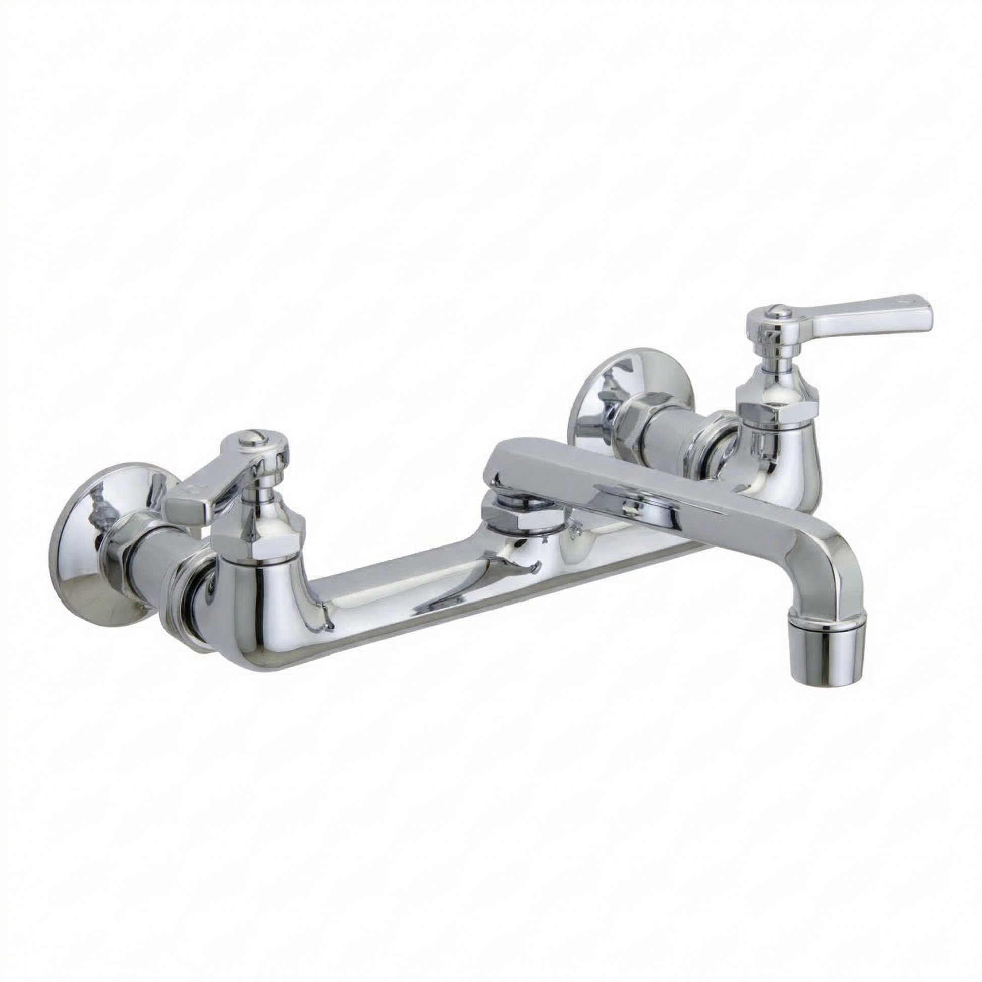 Deco Kitchen Faucet with Lever Handles, 8" Centers and Spout Extension P1045 | Strom Living Chrome - Kitchen Faucets