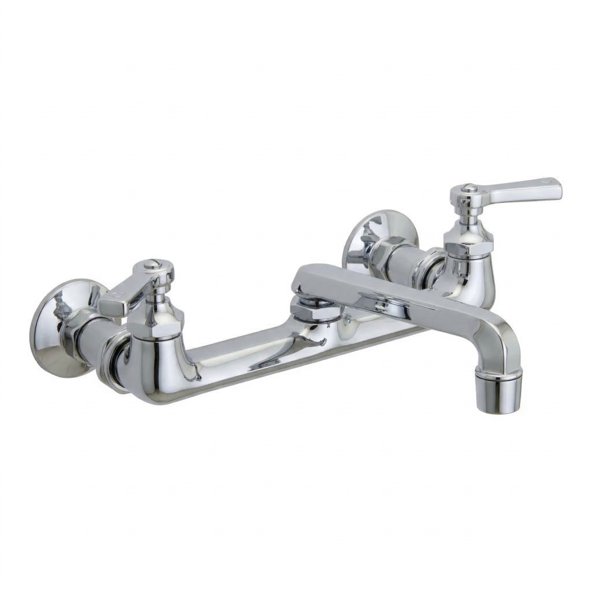 Deco Kitchen Faucet with Lever Handles, 8" Centers and Spout Extension P1045 | Strom Living Chrome - Kitchen Faucets