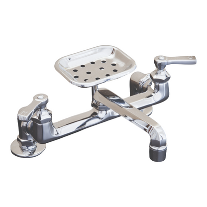 Strom Living Deco Deck Mount Kitchen Faucet With Soap Dish and Spout Extension