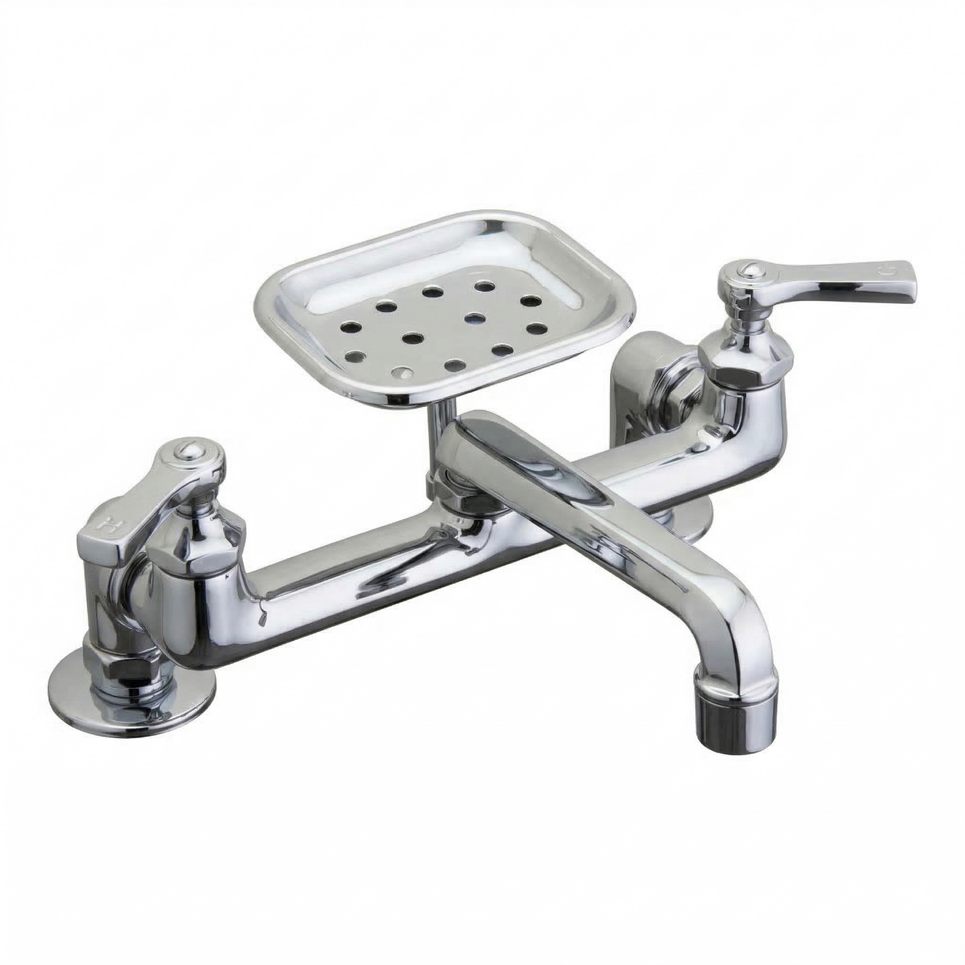 Deco Deck Mount Kitchen Faucet with Soap Dish P1048 | Strom Living Chrome - Kitchen Faucets