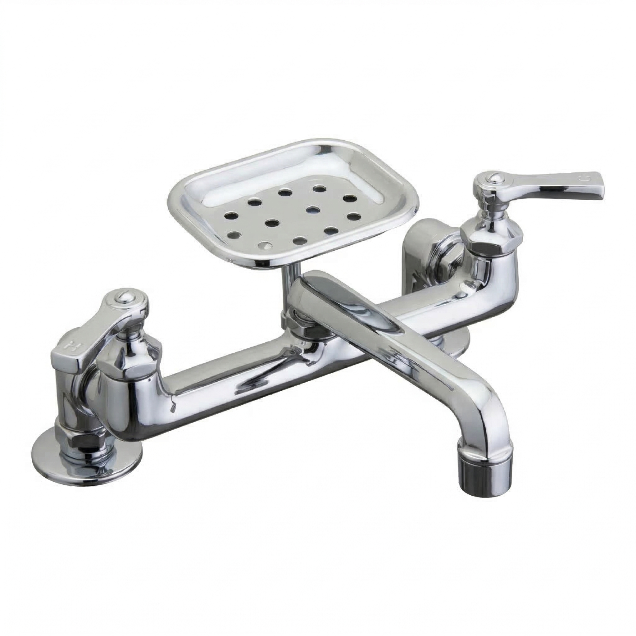Deco Deck Mount Kitchen Faucet with Soap Dish P1048 | Strom Living Chrome - Kitchen Faucets