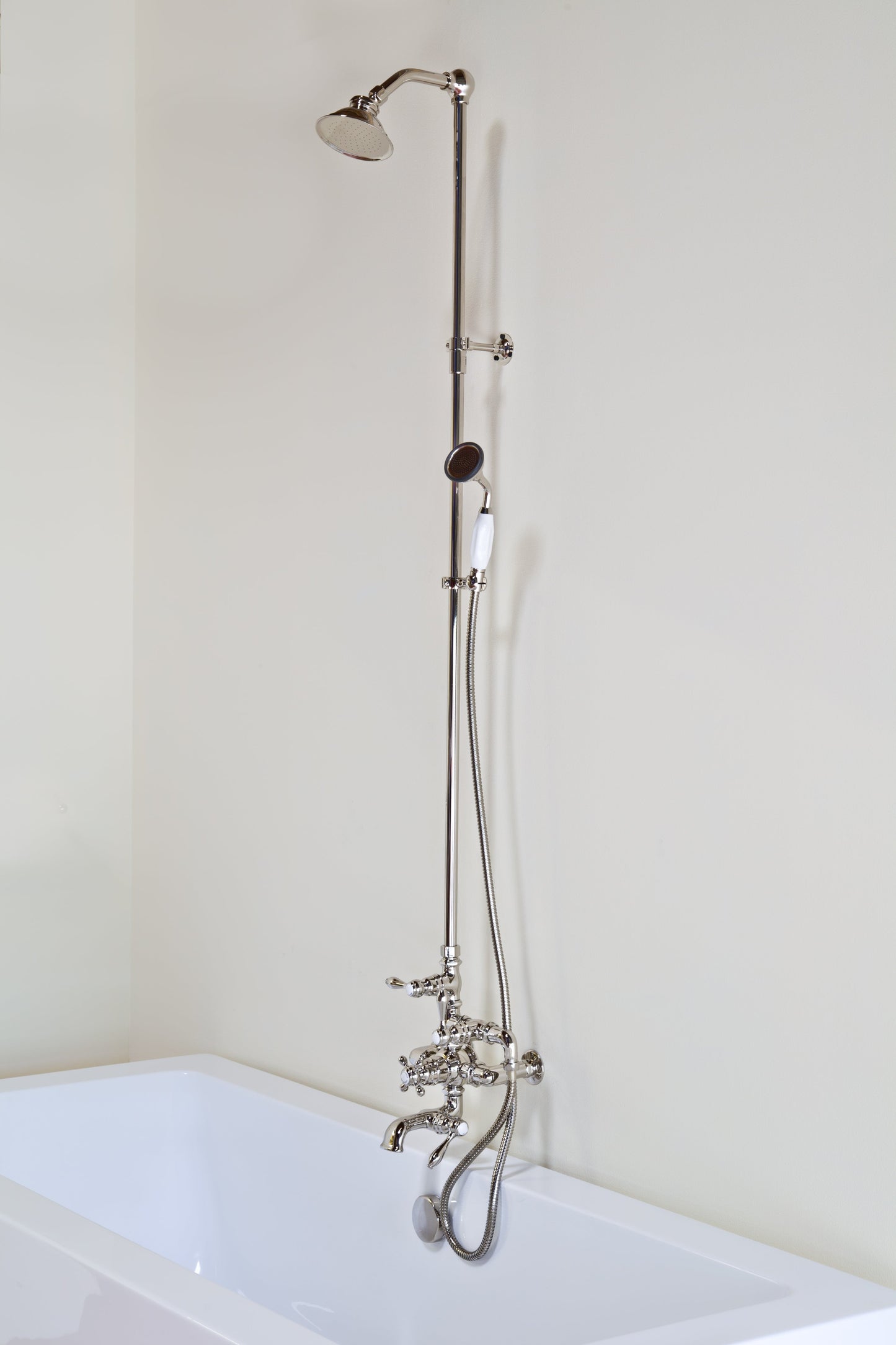 Exposed Thermostatic Shower System 64 1/2" Wall Mounted with 1.75 GPM Handshower and Lever/Cross Handles