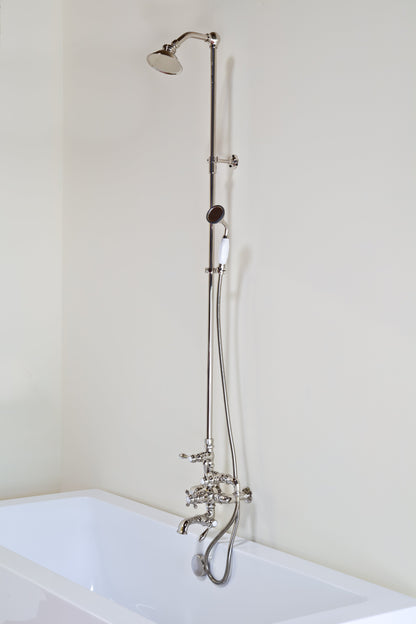 Exposed Thermostatic Shower System 64 1/2" Wall Mounted with 1.75 GPM Handshower and Lever/Cross Handles