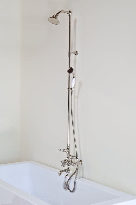 Exposed Thermostatic Shower System 64 1/2" Wall Mounted with 1.75 GPM Handshower and Lever/Cross Handles