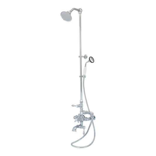 Exposed Thermostatic Shower System 64 1/2" Wall Mounted with 1.75 GPM Handshower and Lever/Cross Handles