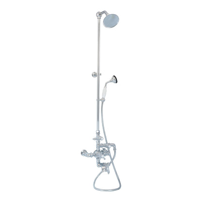 Exposed Thermostatic Shower System 64 1/2" Wall Mounted with 1.75 GPM Handshower and Lever/Cross Handles