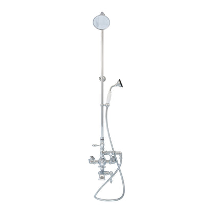 Exposed Thermostatic Shower System 64 1/2" Wall Mounted with 1.75 GPM Handshower and Lever/Cross Handles