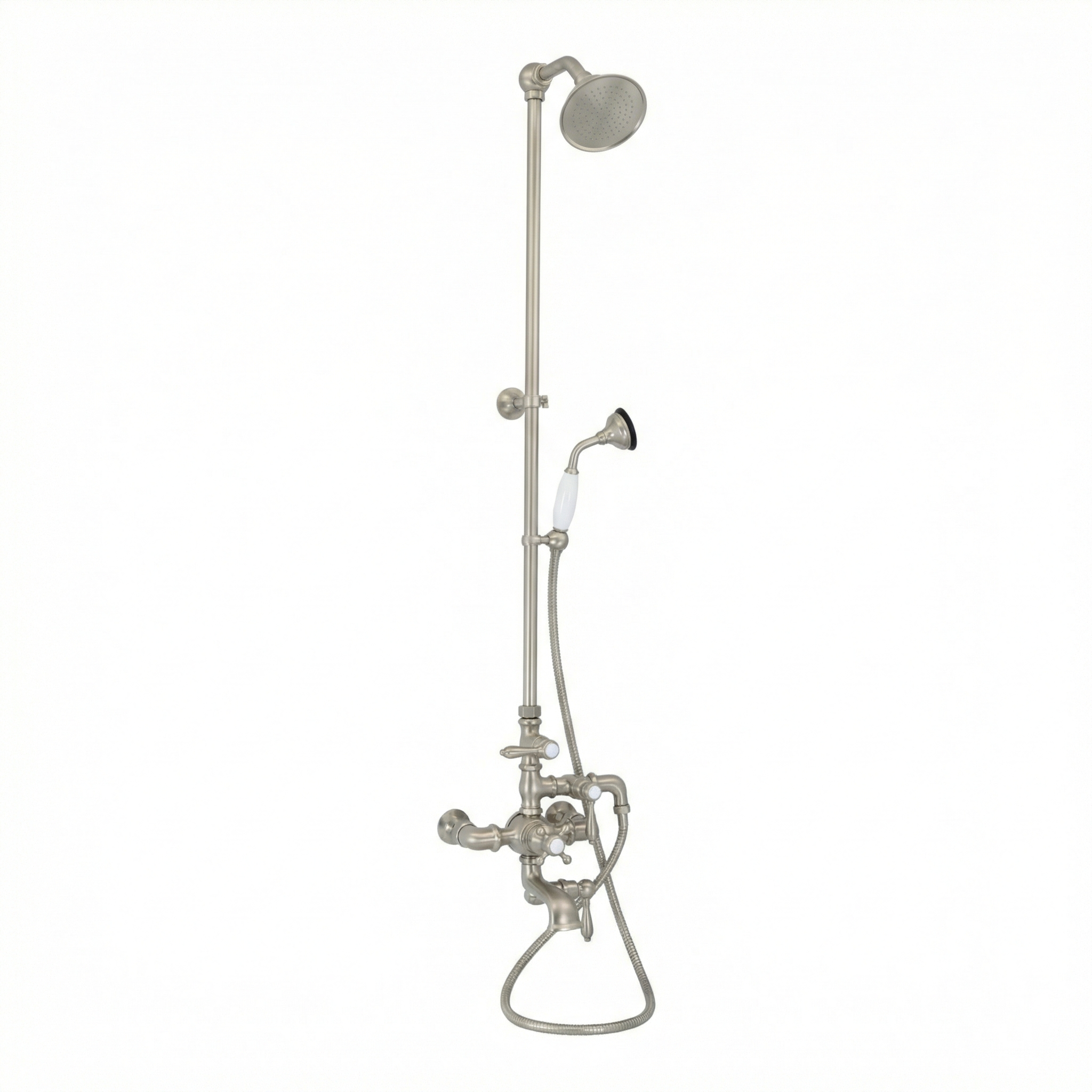 Exposed Thermostatic Tub & Shower System P1049 | Strom Living Matte Nickel - Showers