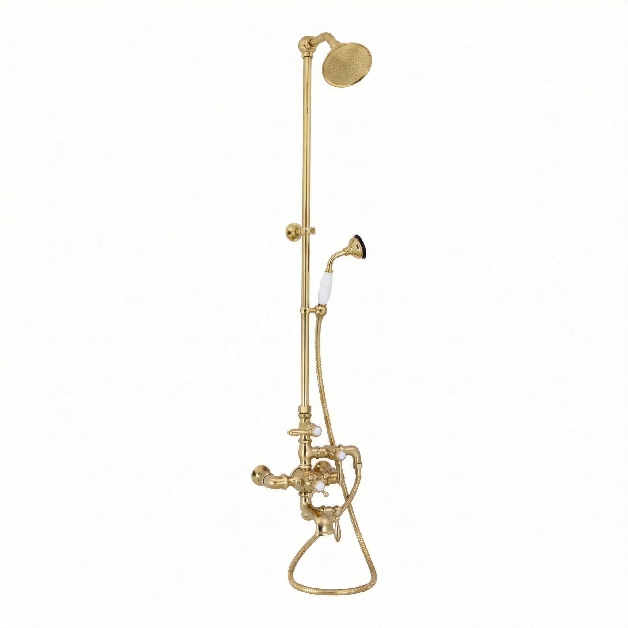 Exposed Thermostatic Tub & Shower System P1049 | Strom Living Polished Brass - Showers