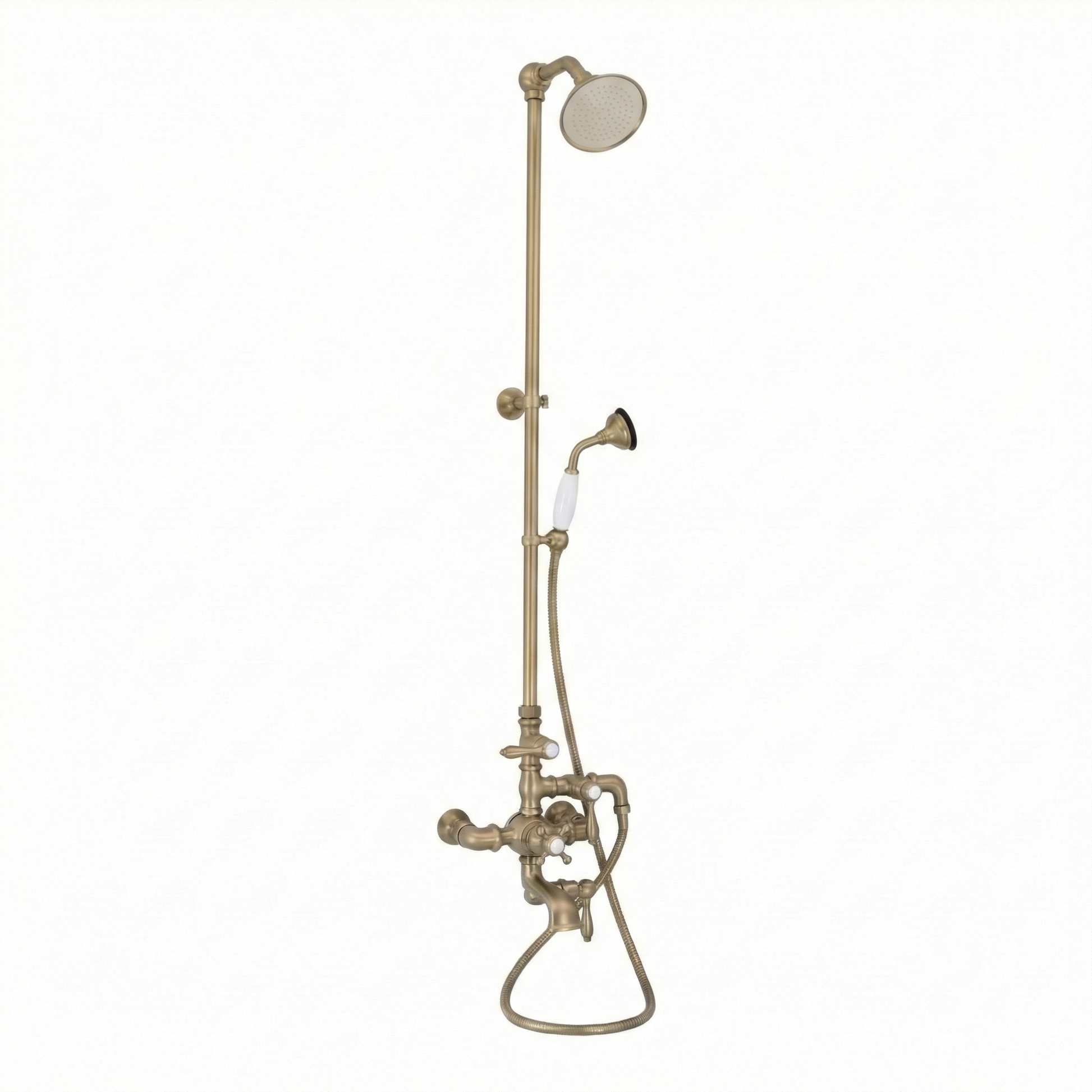 Exposed Thermostatic Tub & Shower System P1049 | Strom Living Raw Brass - Showers