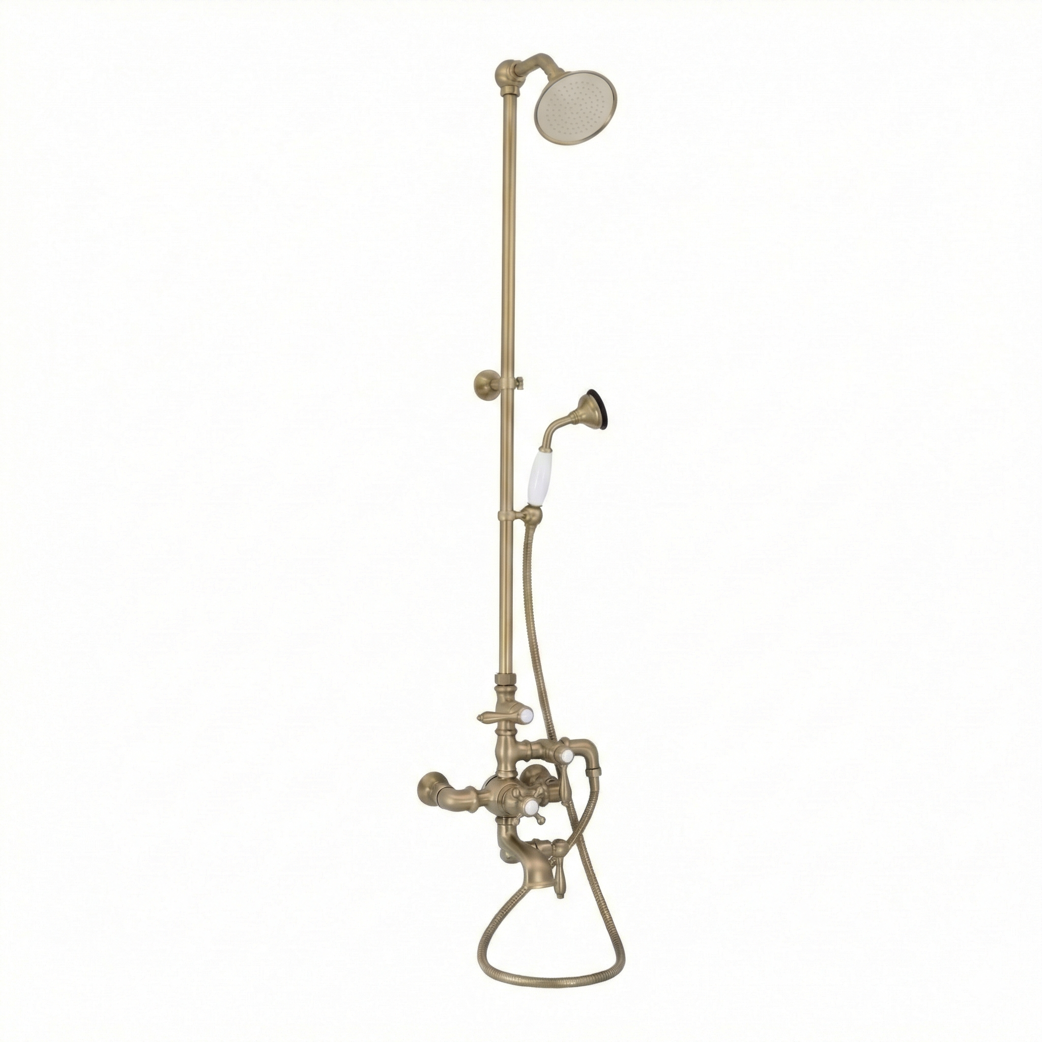 Exposed Thermostatic Tub & Shower System P1049 | Strom Living Raw Brass - Showers
