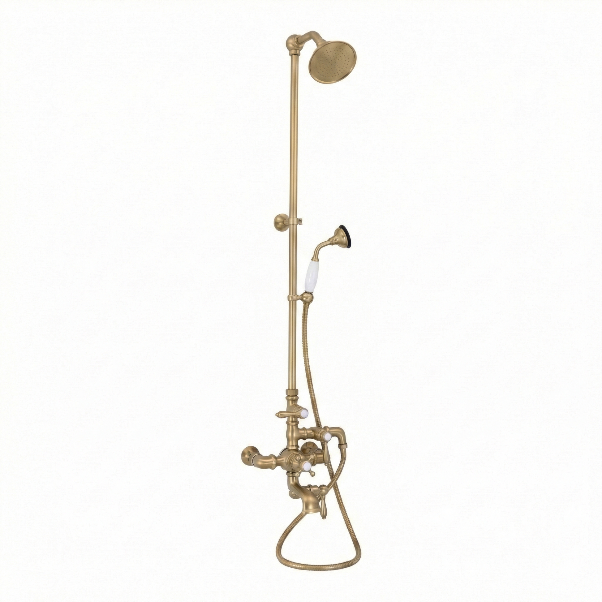 Exposed Thermostatic Tub & Shower System P1049 | Strom Living Satin Brass - Showers
