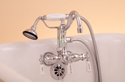 Strom Living Tub Faucet with Handheld Shower and Arched Spout