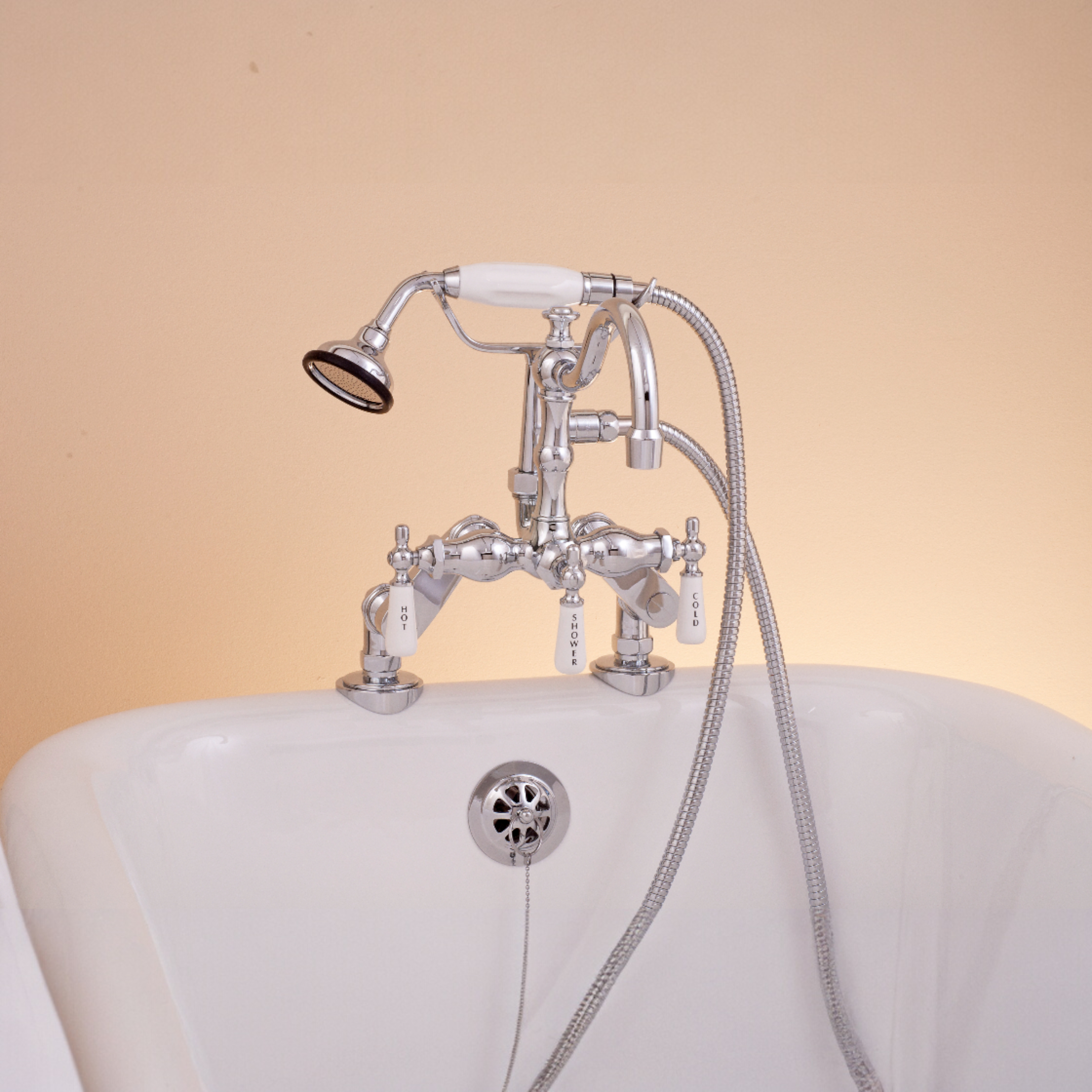 Deck Mount Telephone Faucet w/ Handheld P1054 | Strom Living - Tub Fillers