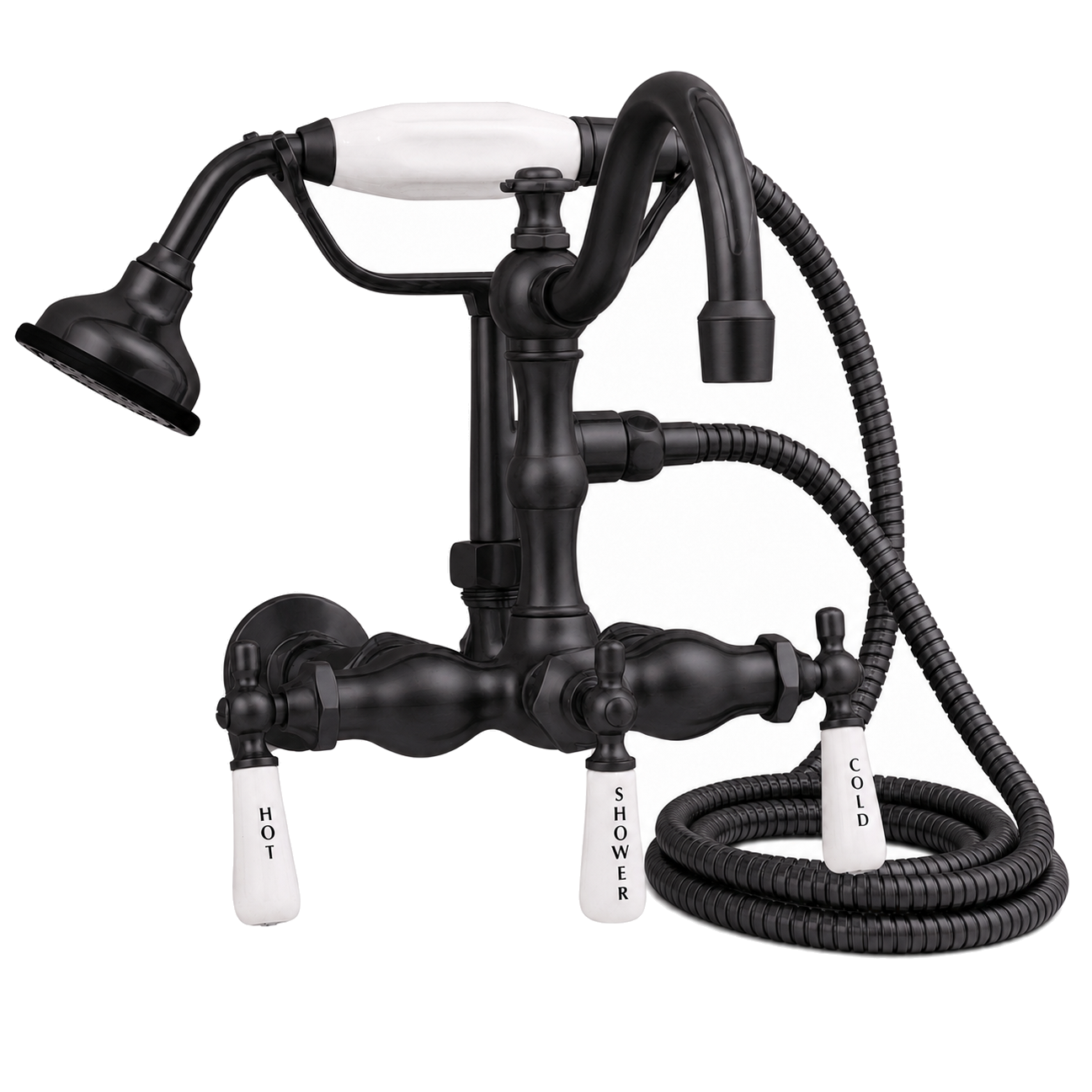 Wall Mount Tub Faucet Lever w/ Handheld P1055 | Strom Living Oil Rubbed Bronze - Tub Fillers