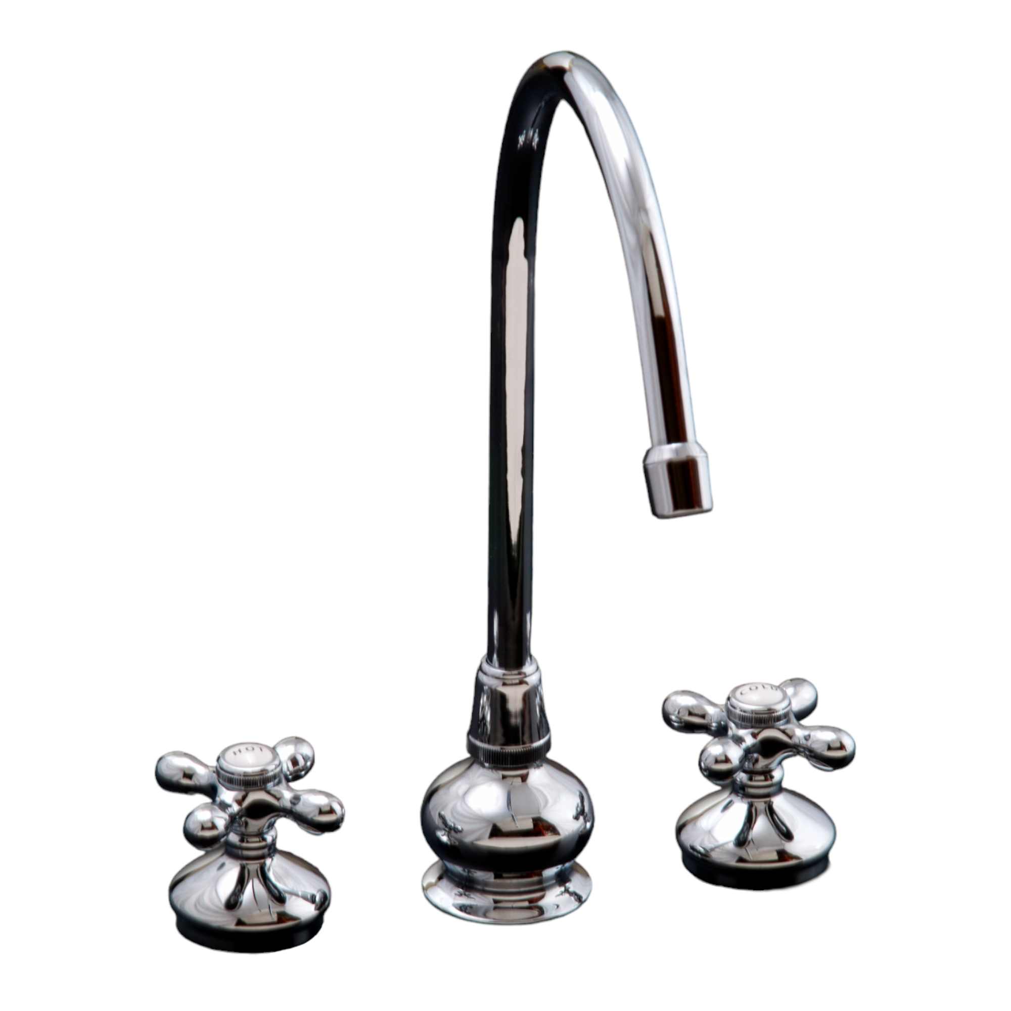 Sacramento Three Hole Kitchen Faucet with Tall Spout and Solid Brass P1065 | Strom Living