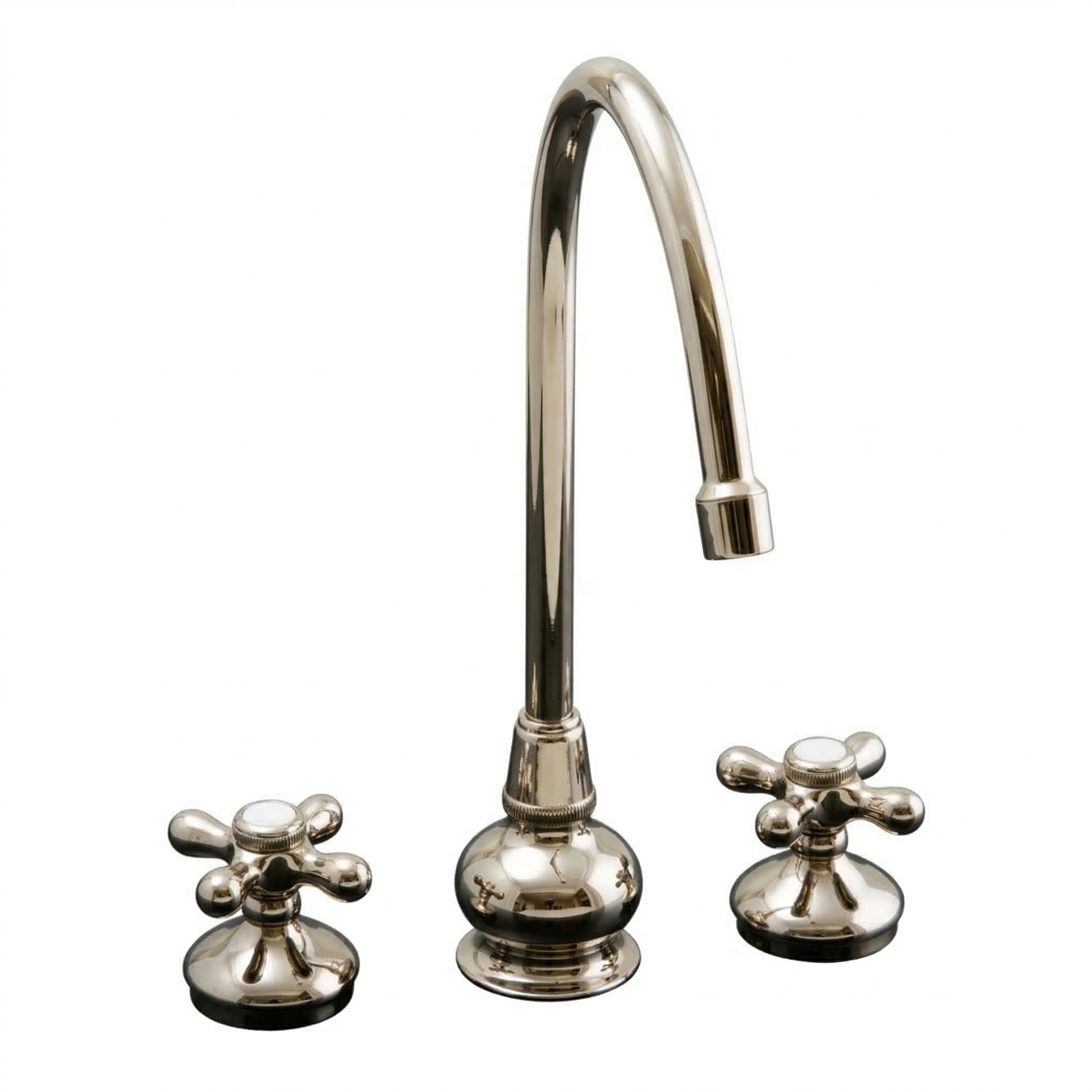 Sacramento Tall Kitchen Faucet 8" Deck Mount P1065 | Strom Living Polished Nickel - Kitchen Faucets
