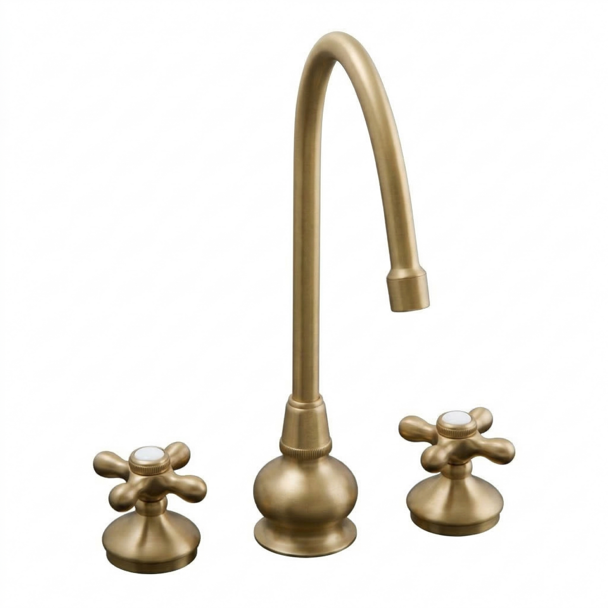 Sacramento Tall Kitchen Faucet 8" Deck Mount P1065 | Strom Living Raw Brass - Kitchen Faucets