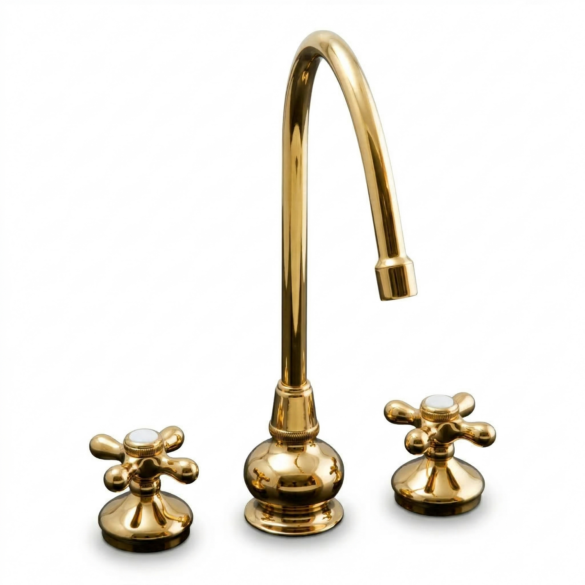 Sacramento Tall Kitchen Faucet 8" Deck Mount P1065 | Strom Living Supercoat Brass - Kitchen Faucets