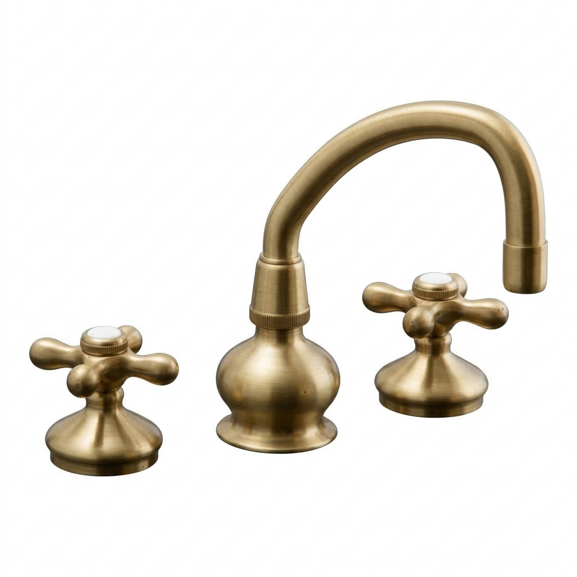 Sacramento Kitchen Faucet Arched Spout 8" P1066 | Strom Living Satin Brass - Kitchen Faucets