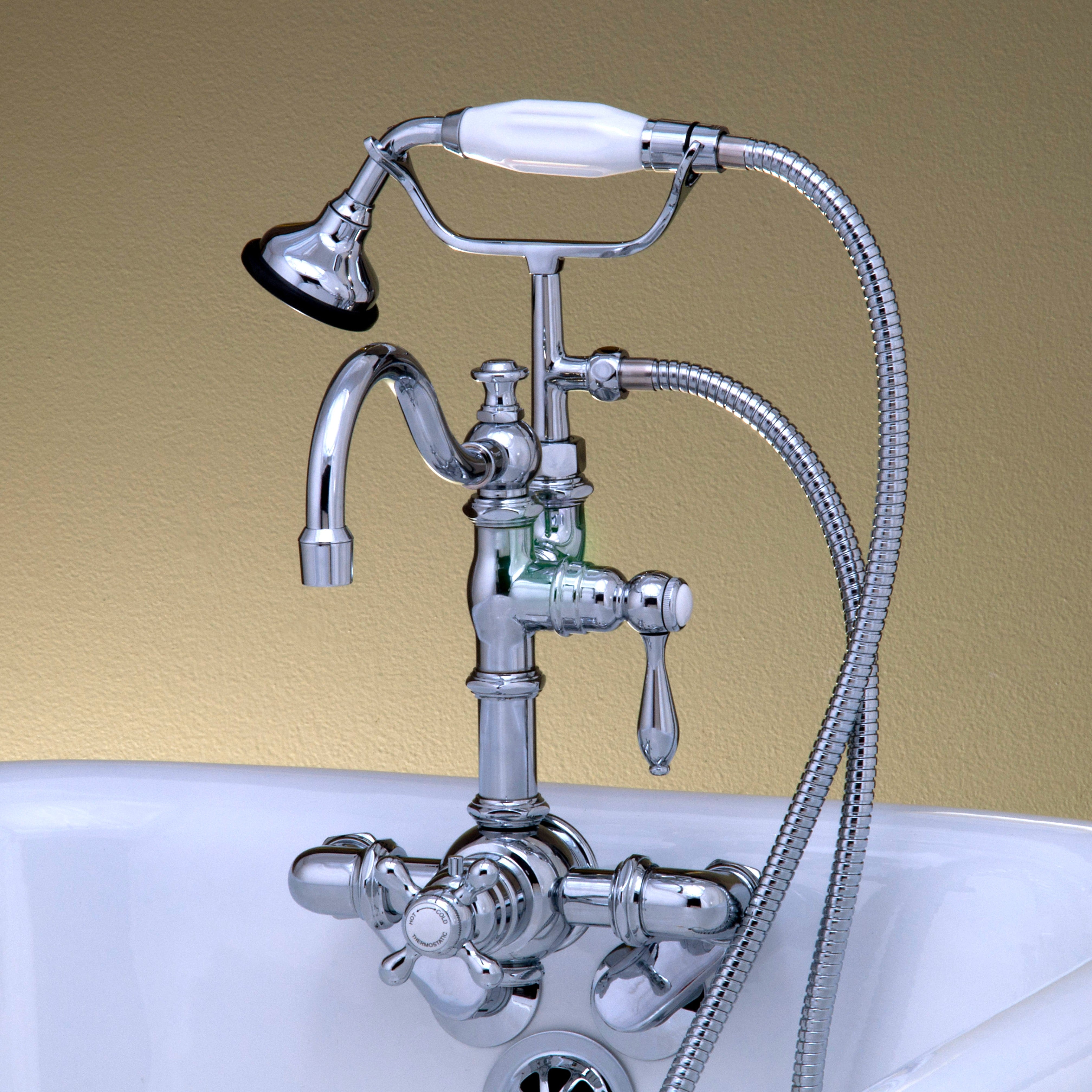 Thermostatic Tub Faucet with Tub Filler and Handheld Shower P1067 | Strom Living