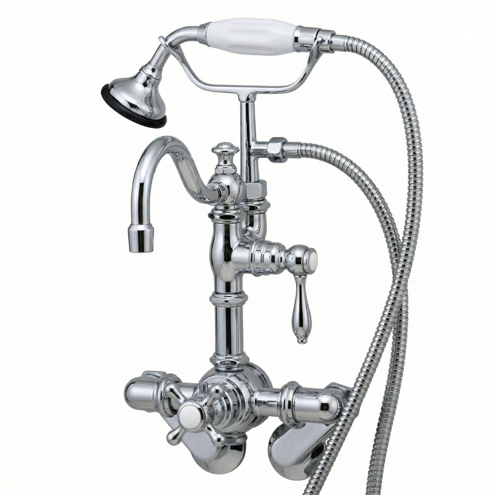 Thermostatic Wall Mount Tub Faucet w/ Handheld P1067 | Strom Living Chrome - Tub Fillers