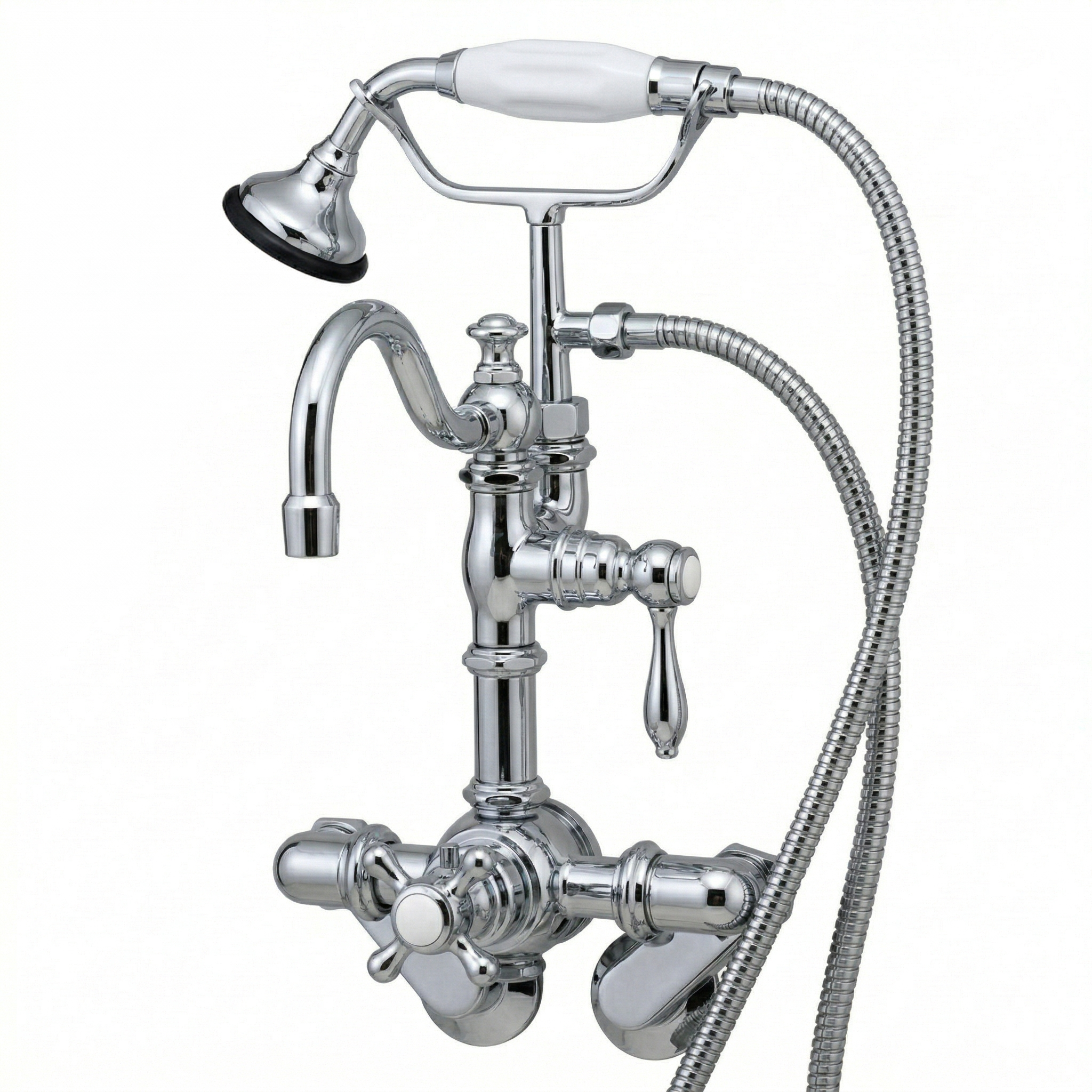 Thermostatic Wall Mount Tub Faucet w/ Handheld P1067 | Strom Living Chrome - Tub Fillers