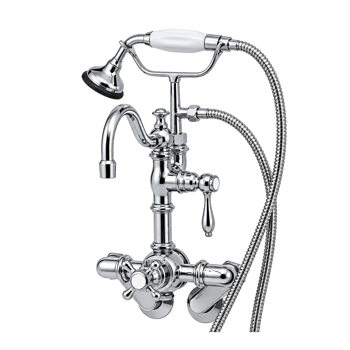 Thermostatic Wall Mount Tub Faucet w/ Handheld P1067 in Chrome