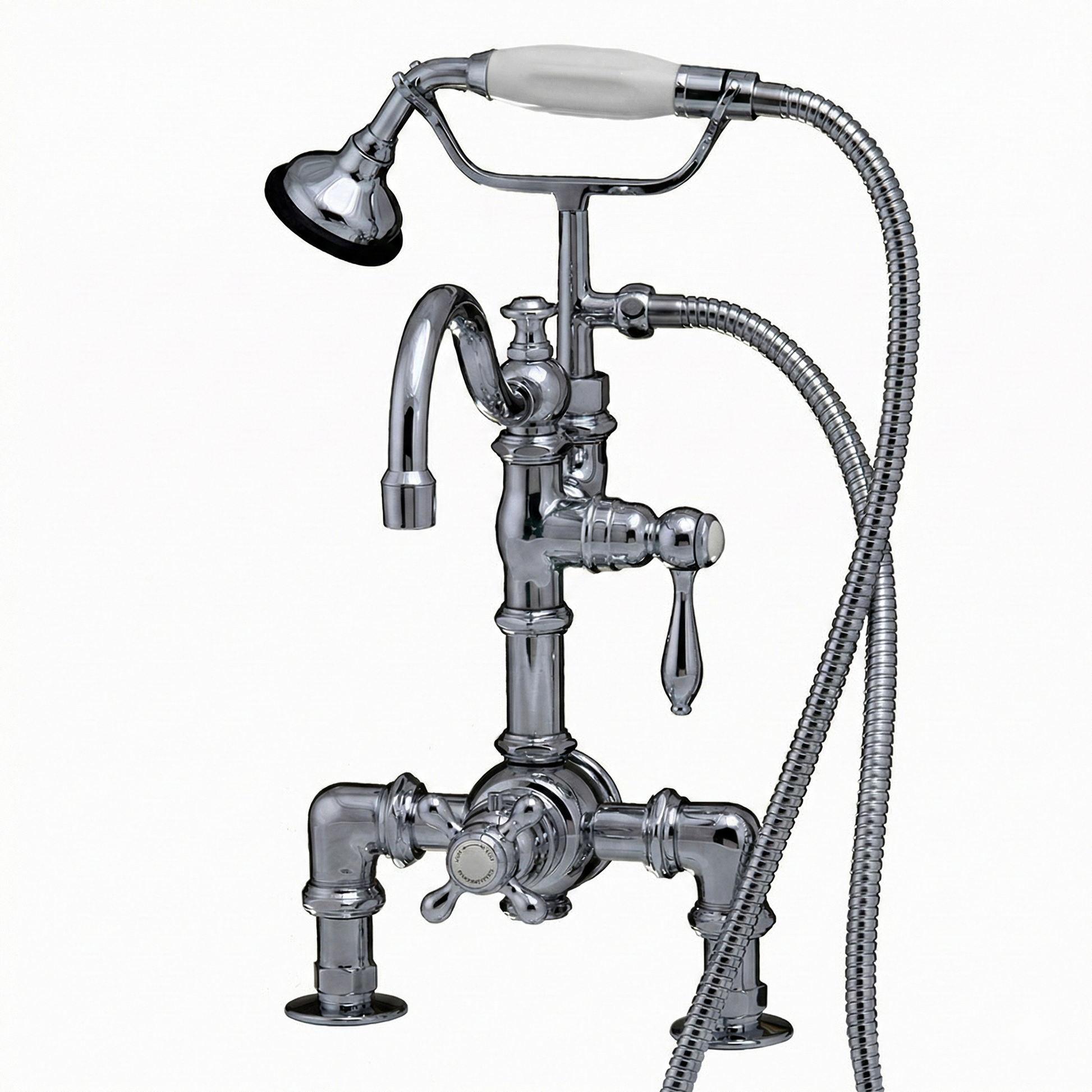 Thermostatic Deck Mount Tub Faucet w/ Diverter P1068 | Strom Living Chrome - Tub Fillers