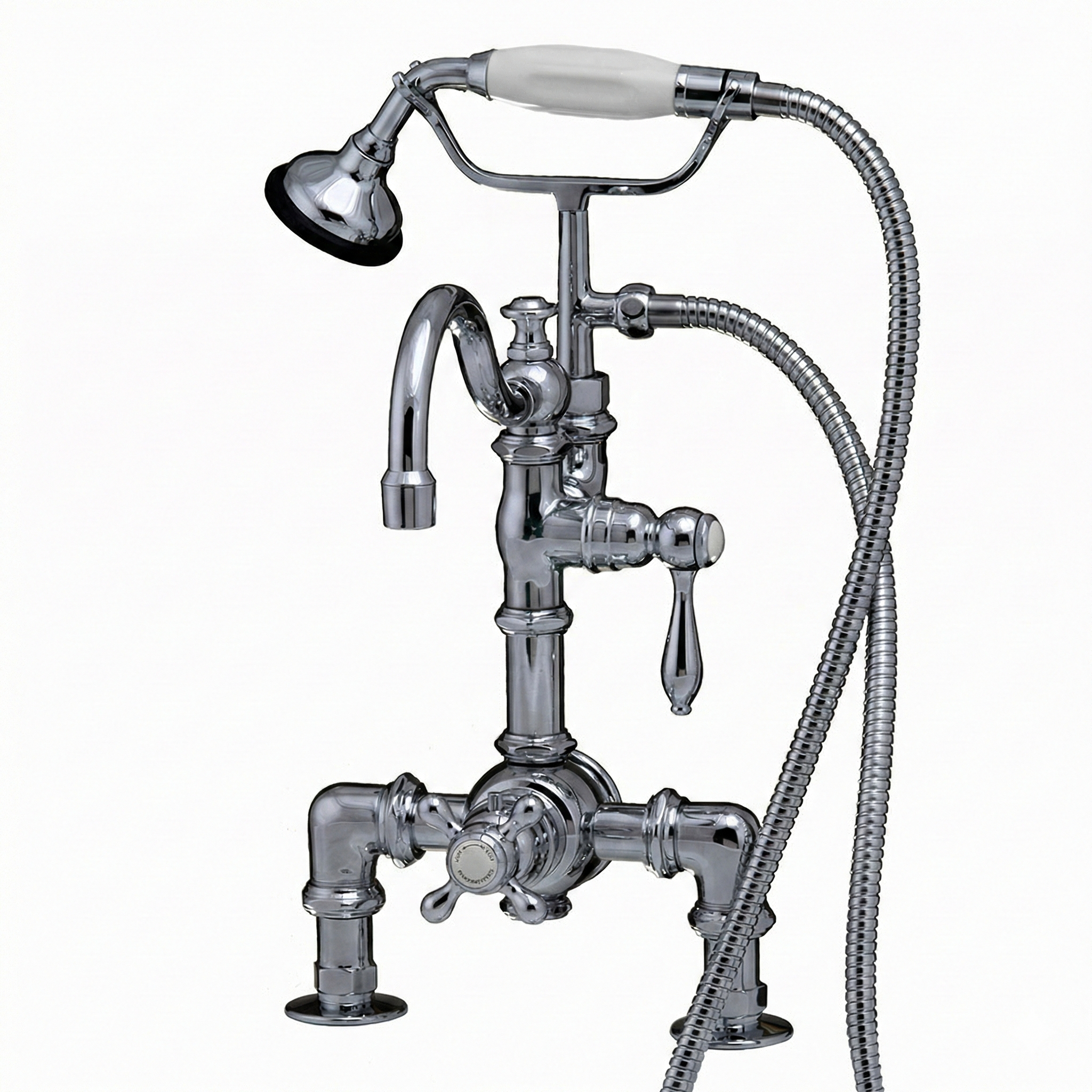 Thermostatic Deck Mount Tub Faucet w/ Diverter P1068 | Strom Living Chrome - Tub Fillers