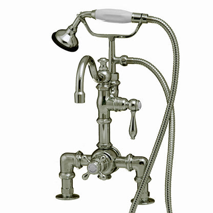 Strom Living Thermostatic Deck Mount Tub Faucet with Diverter and Handheld Shower