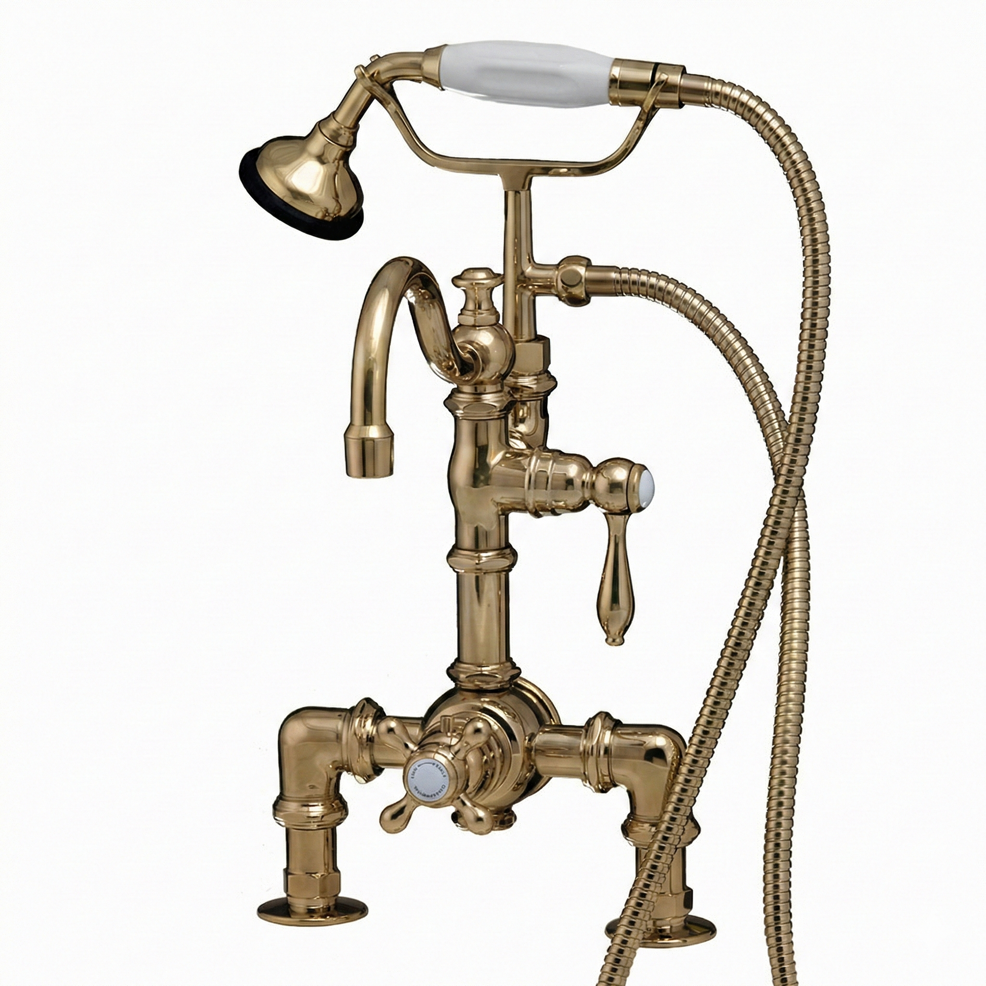 Thermostatic Deck Mount Tub Faucet w/ Diverter P1068 | Strom Living Supercoat Brass - Tub Fillers