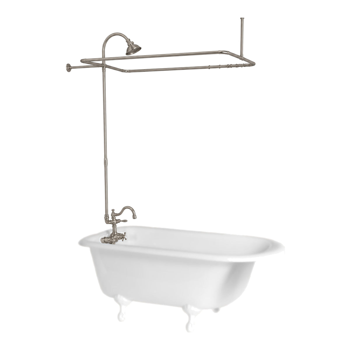 Thermostatic Tub Enclosure Shower System P1071 in Matte Nickel