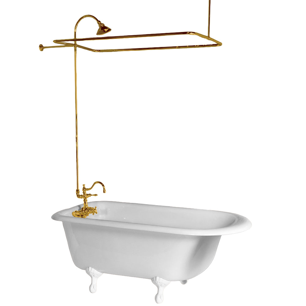 Thermostatic Tub Enclosure Shower System P1071 | Strom Living Polished Brass - Showers