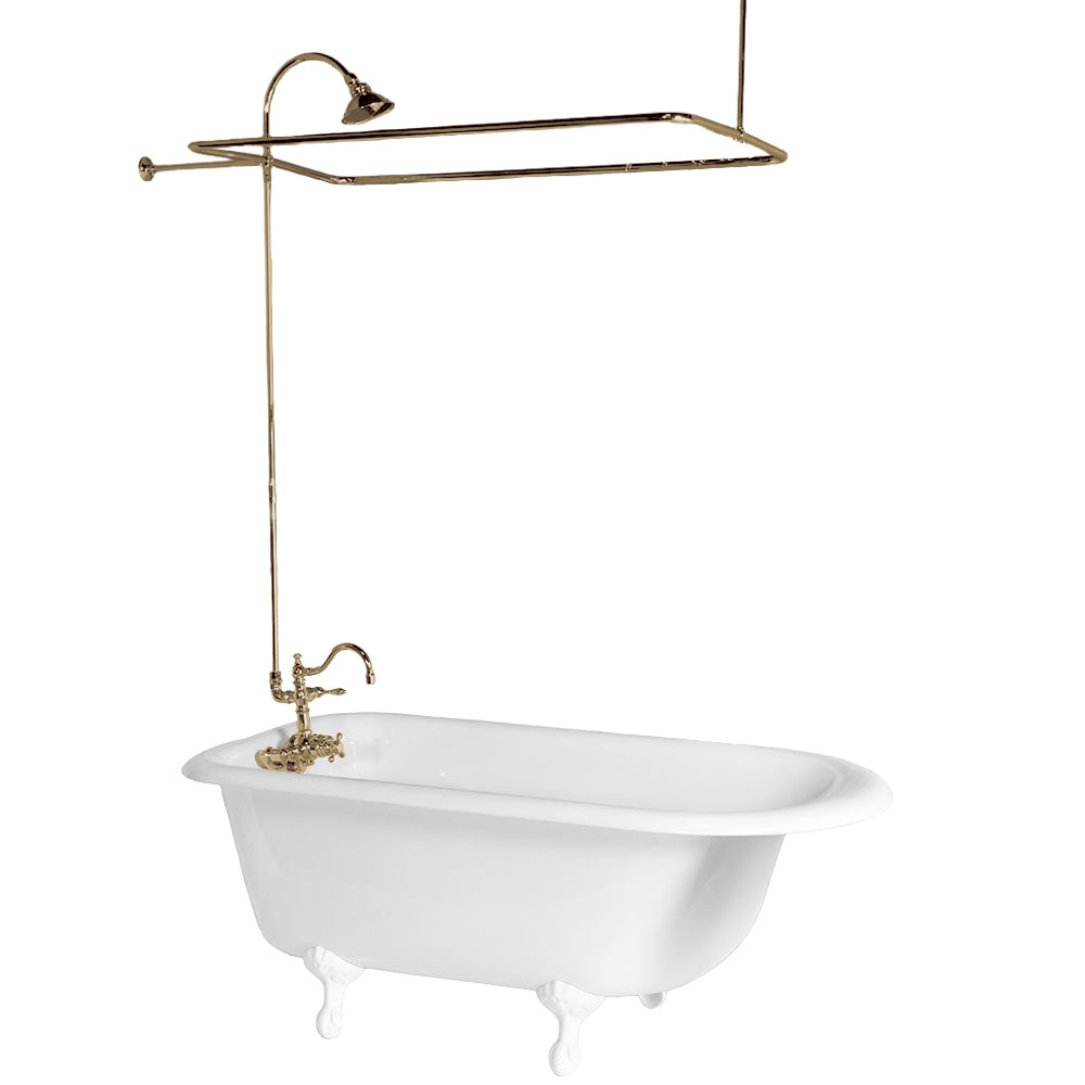 Thermostatic Tub Enclosure Shower System P1071 | Strom Living Raw Brass - Showers