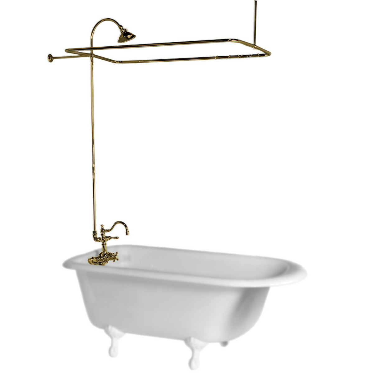 Thermostatic Tub Enclosure Shower System P1071 | Strom Living Supercoat Brass - Showers