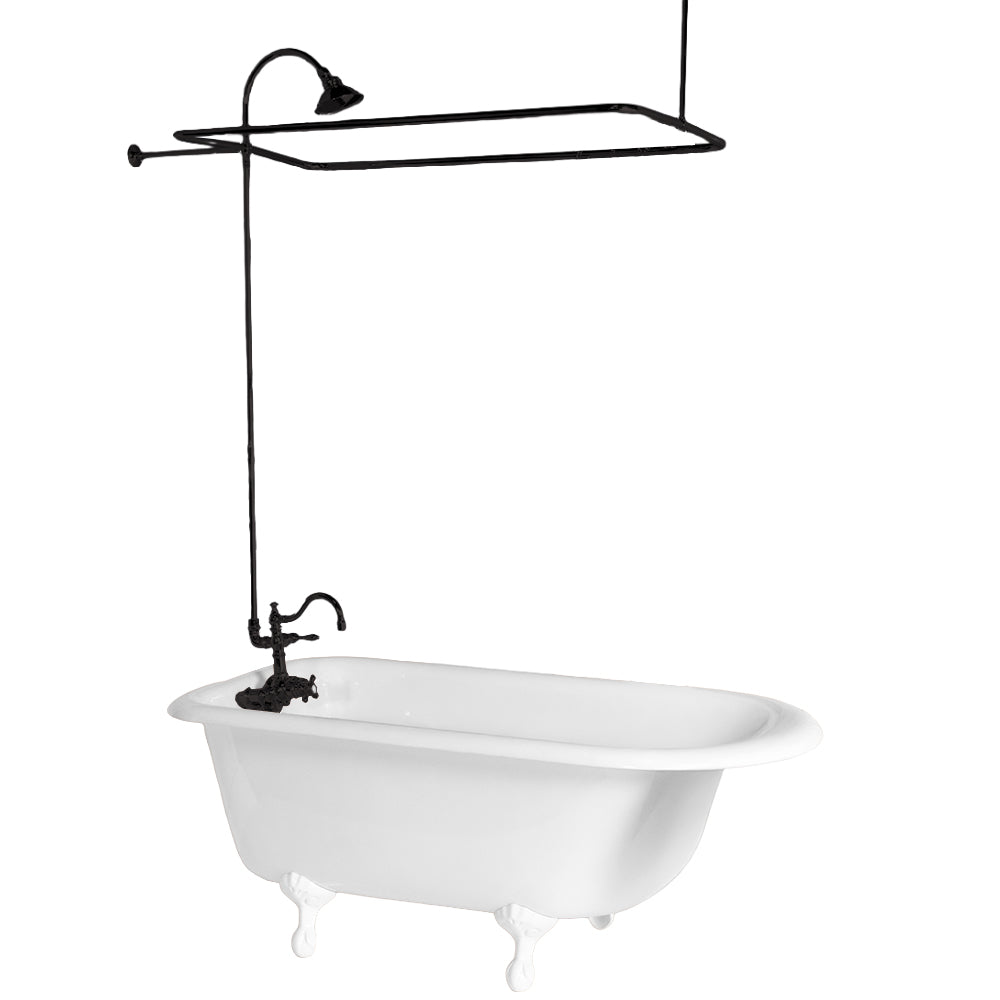 Thermostatic Tub Enclosure Shower System P1071 | Strom Living Satin Black 57" X 31" - Showers