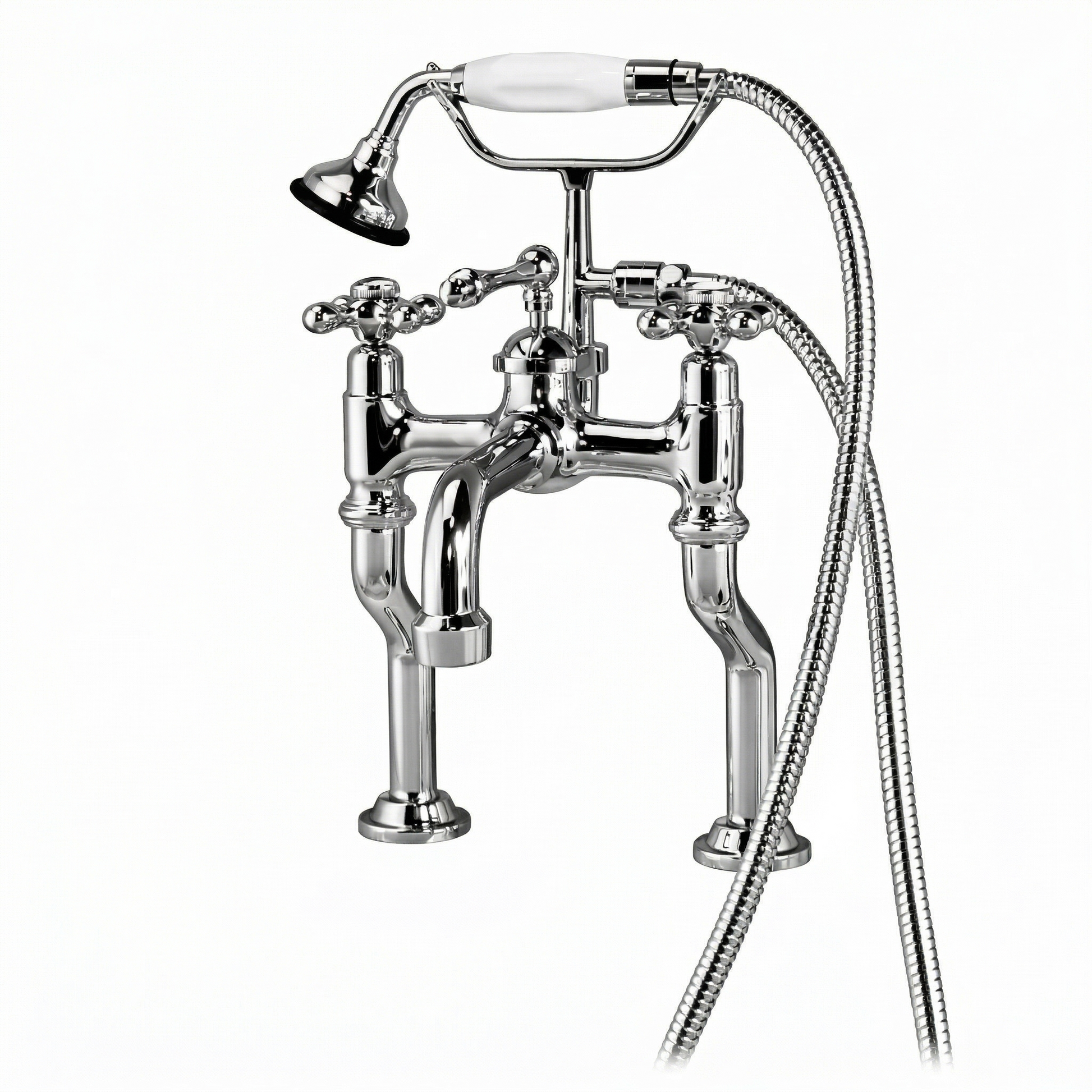 Offset British Telephone Deck Mount Tub Faucet P1073 | Strom Living Chrome - Tub Fillers