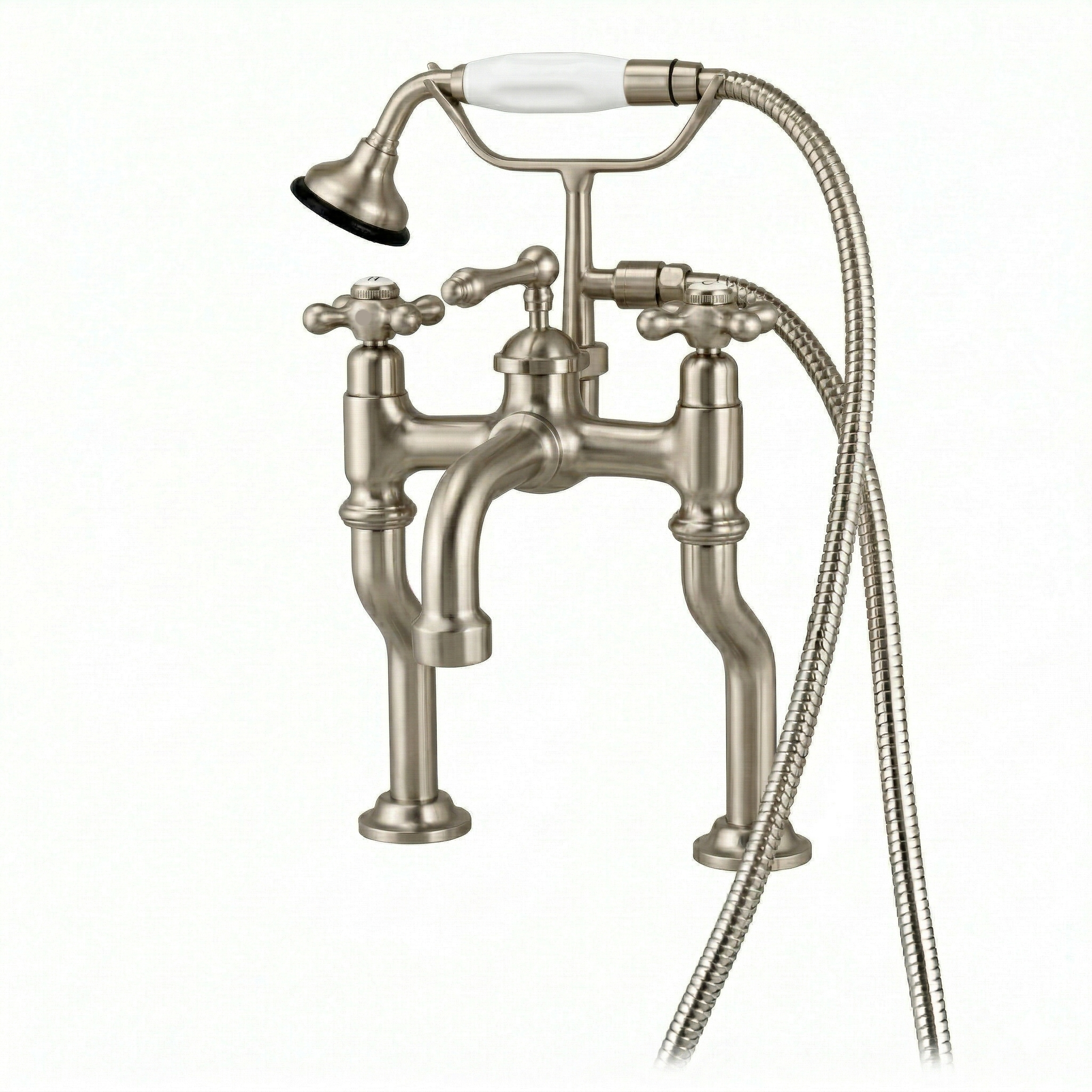 Offset British Telephone Deck Mount Tub Faucet P1073 | Strom Living Matte Nickel - Tub Fillers
