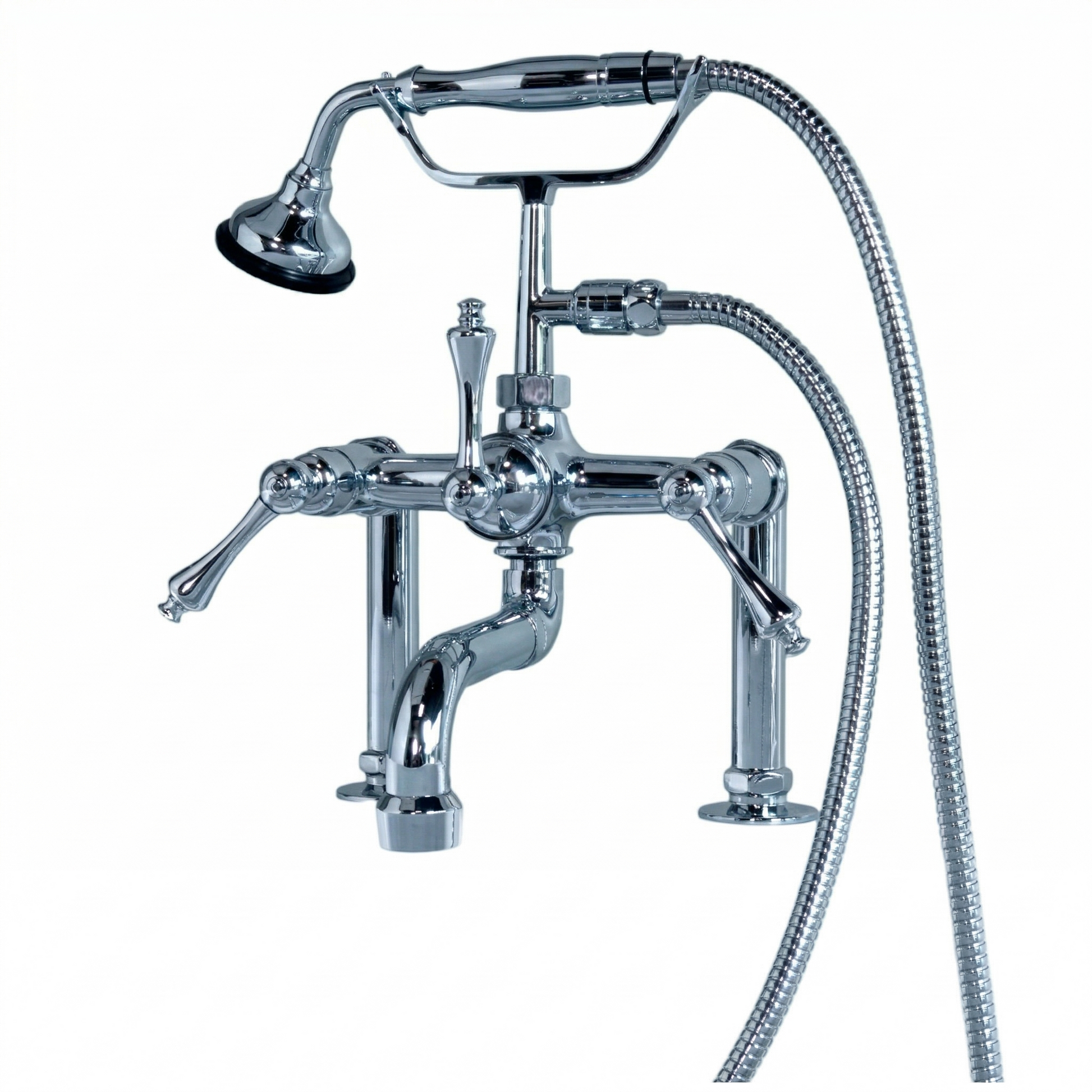 British Telephone Tub Faucet with Handheld P1074 | Strom Living Chrome - Tub Fillers
