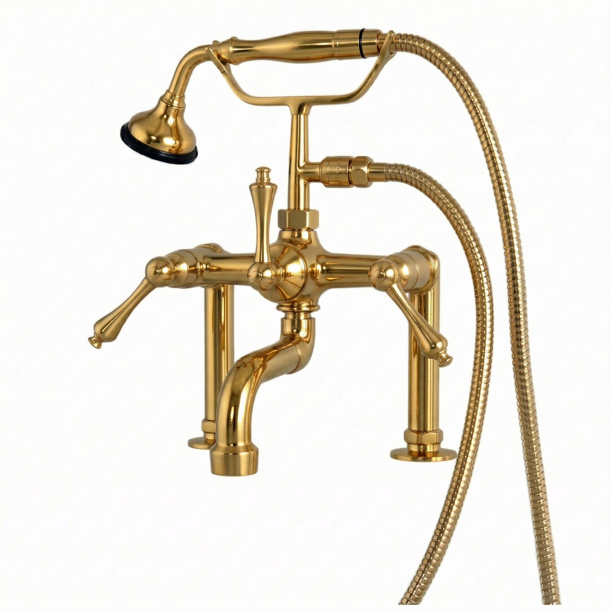 British Telephone Tub Faucet with Handheld P1074 | Strom Living Polished Brass - Tub Fillers