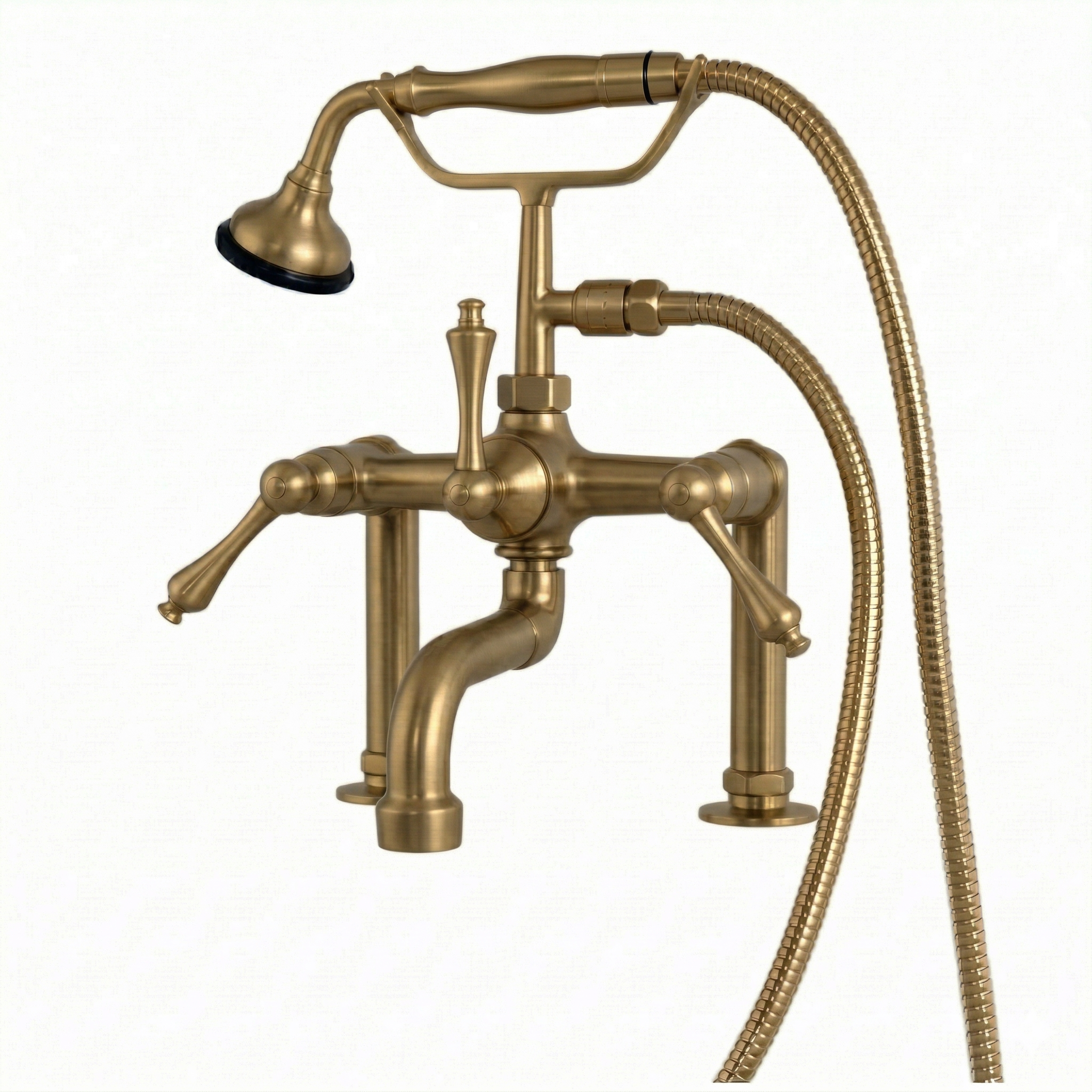 British Telephone Tub Faucet with Handheld P1074 | Strom Living Raw Brass - Tub Fillers