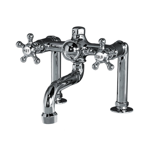 Strom Living British Telephone Tub Faucet with 5 Spoke Handles and Nipple Hook-up Kit