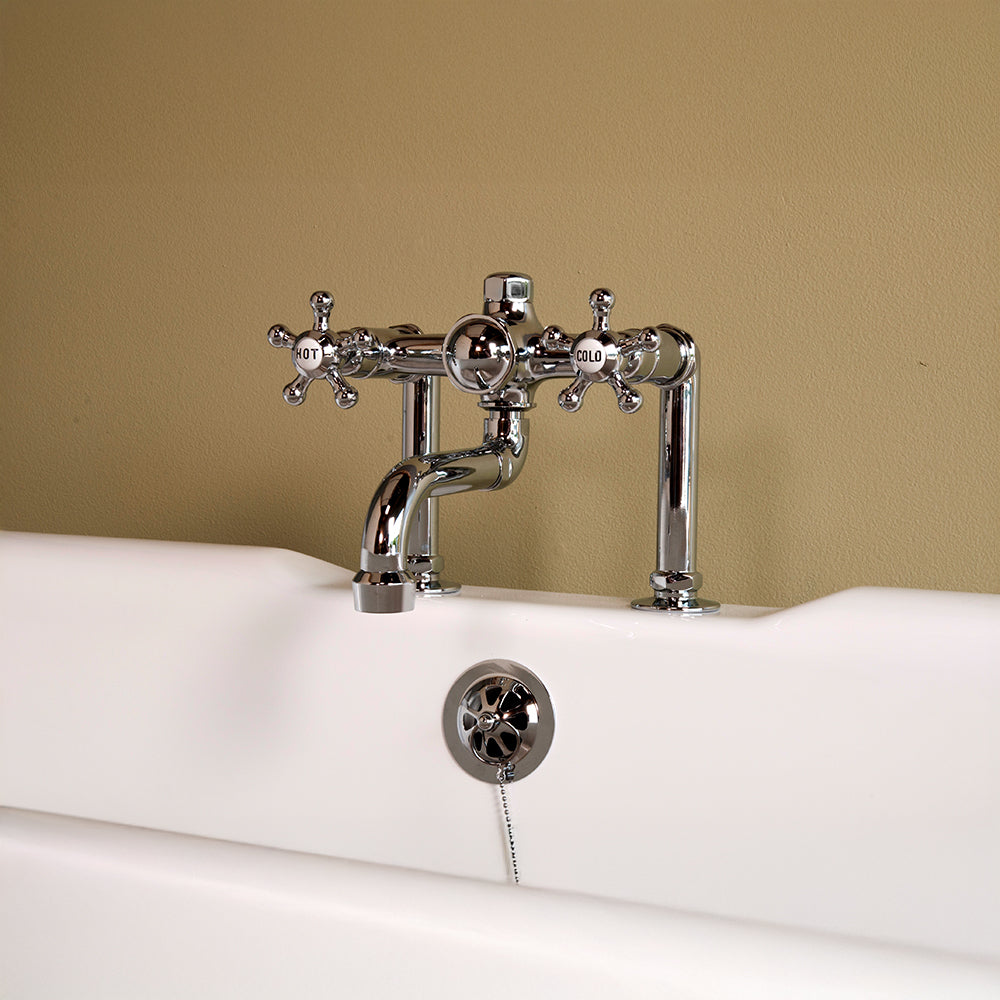 British Telephone Tub Faucet with 5 Spoke Handles and Nipple Hook-up Kit P1075 | Strom Living