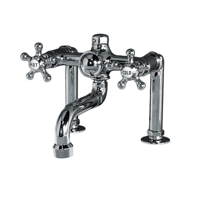 Strom Living British Telephone Tub Faucet with 5 Spoke Handles and Nipple Hook-up Kit