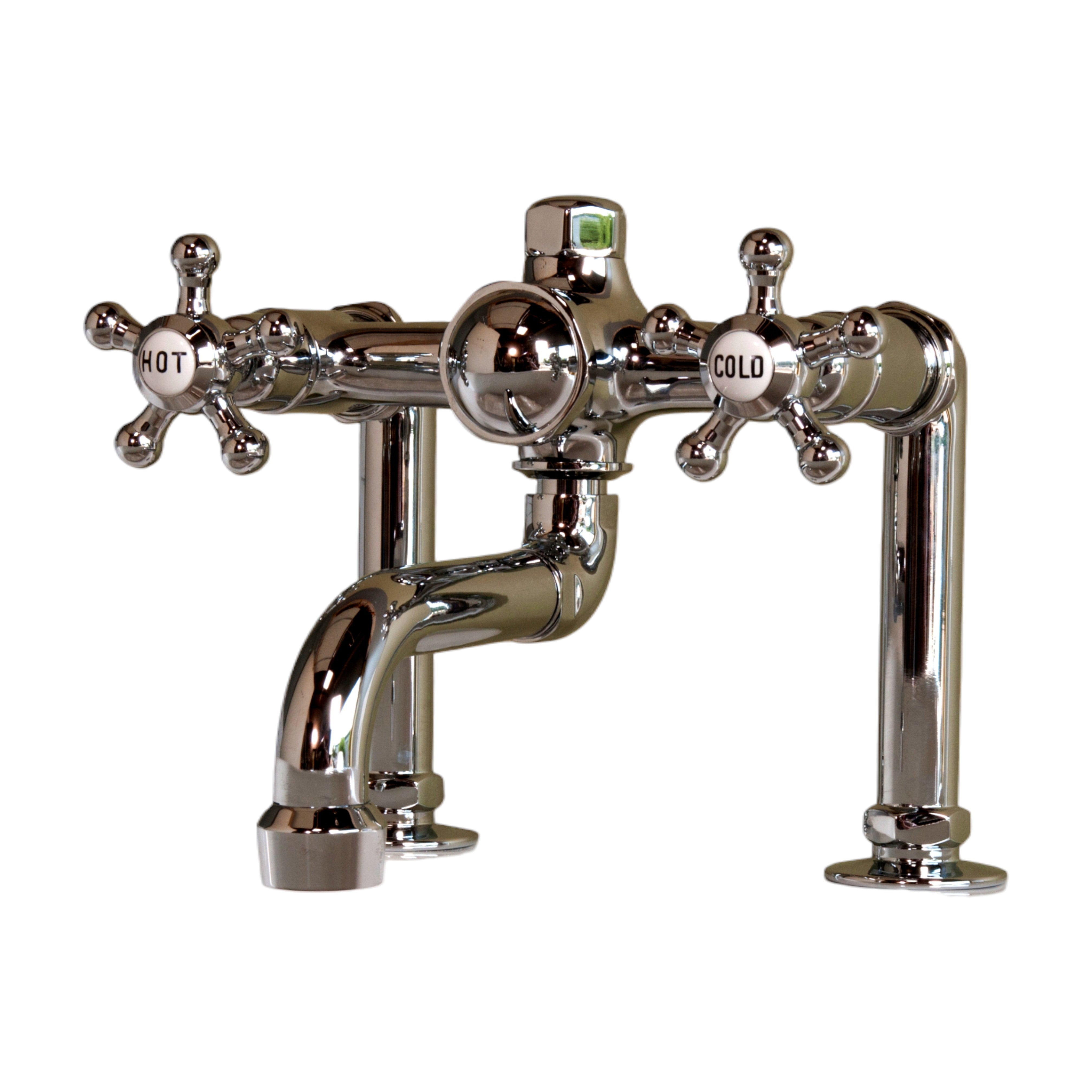 British Telephone Tub Faucet with 5 Spoke Handles and Nipple Hook-up Kit P1075 | Strom Living