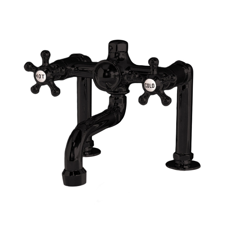 Strom Living British Telephone Tub Faucet with 5 Spoke Handles and Nipple Hook-up Kit