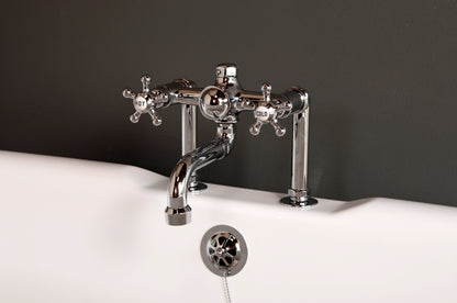 Strom Living British Telephone Tub Faucet with 5 Spoke Handles and Nipple Hook-up Kit